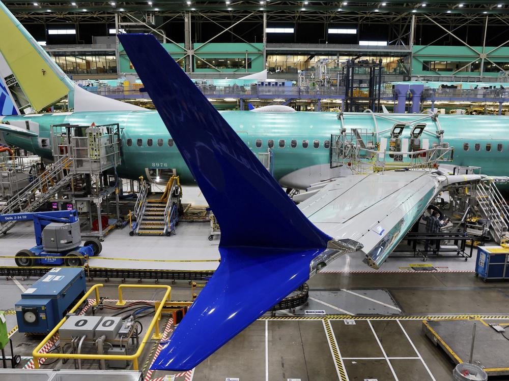 Boeing 737 MAX airplanes sit on the assembly line at the company's facility in Renton, Wash. 