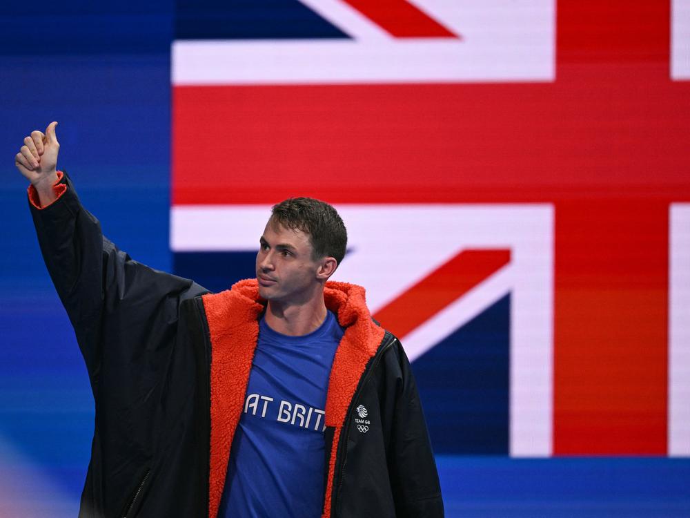 Britain's Benjamin Proud prepares to compete in a semifinal of the men's 50m freestyle swimming event during the Paris 2024 Olympic Games at the Paris La Defense Arena in Nanterre, west of Paris, on Wednesday.