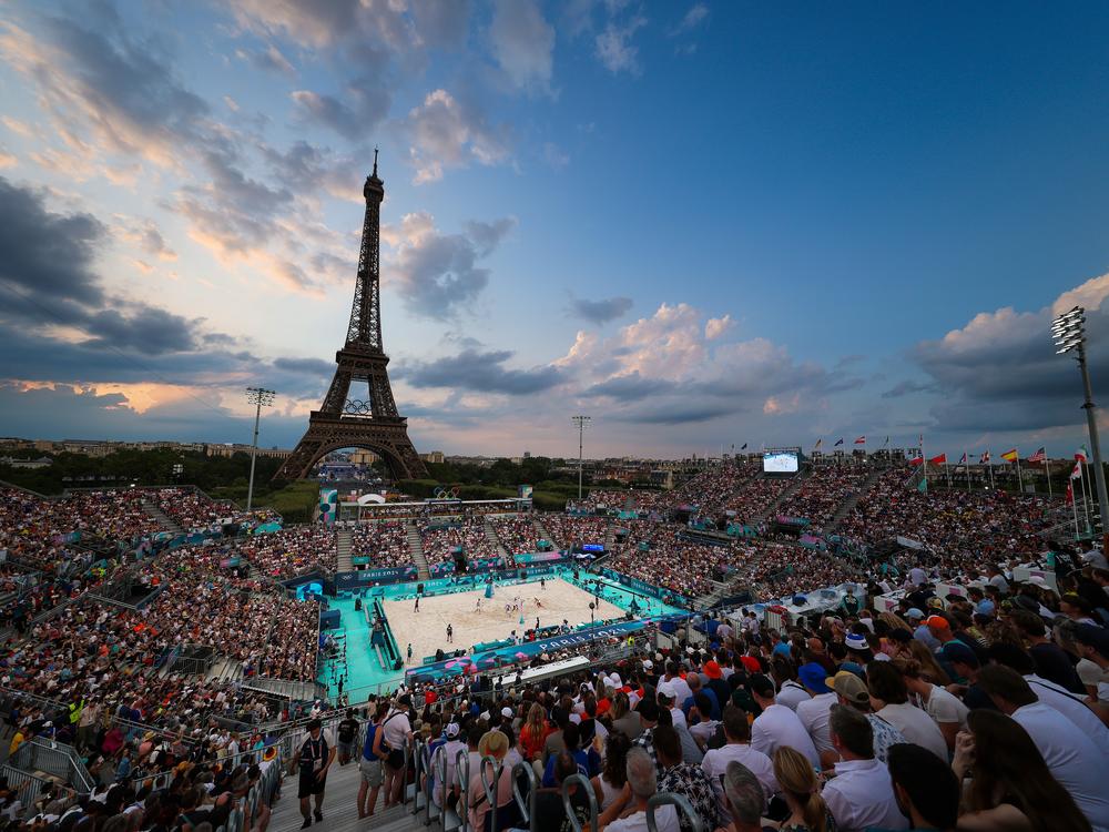 The beach volleyball venue, with the Eiffel Tower as a backdrop, has turned into a hot ticket at the Paris Summer Olympics.
