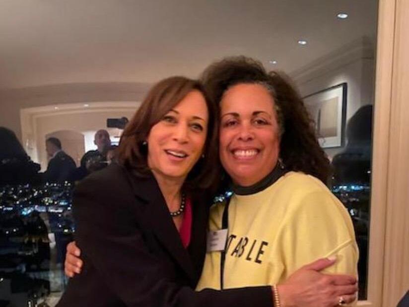  Kamala Harris, left, and Carole Porter.