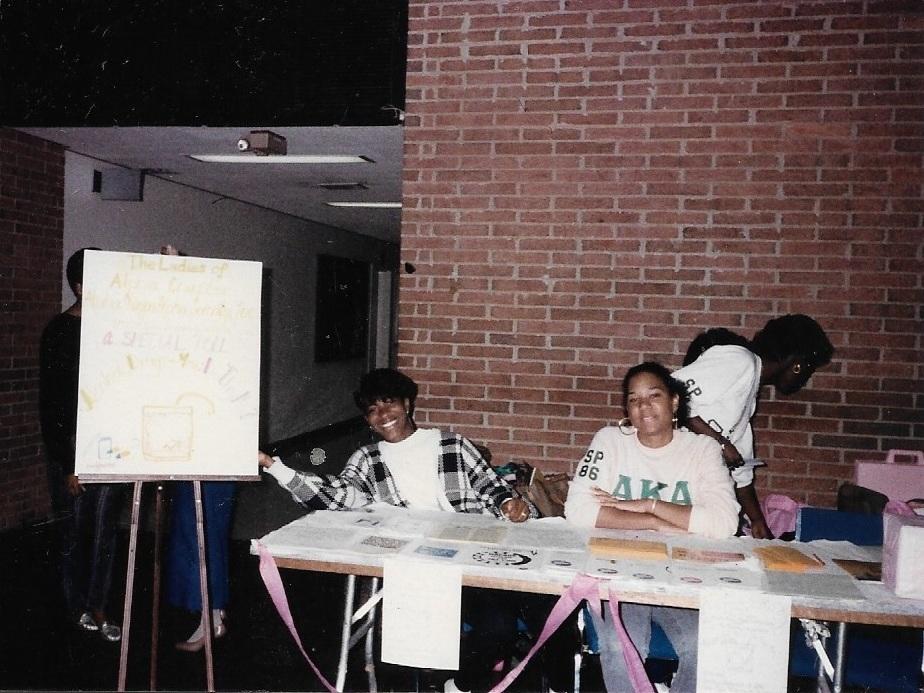Jill Louis and Lorri Saddler, who attended college with Kamala Harris.