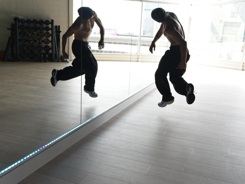 Oleh Kuznetsov, B-boy Kuzya, trains for the Paris Games. “I want to show that we have nice big and shiny souls and that I am representing my country and my culture,” he says.