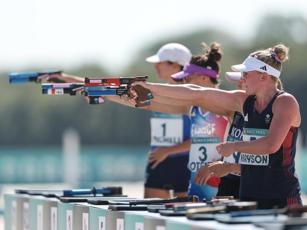 Athletes compete during the women’s individual 