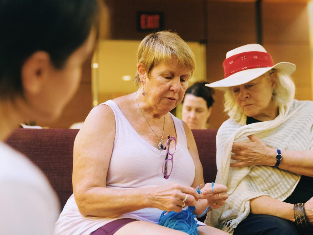 Mary Pat Klein teachers beginners how to crochet at 
