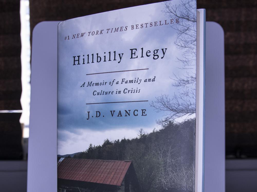 A photograph of <em>Hillbilly Elegy </em>by JD Vance.