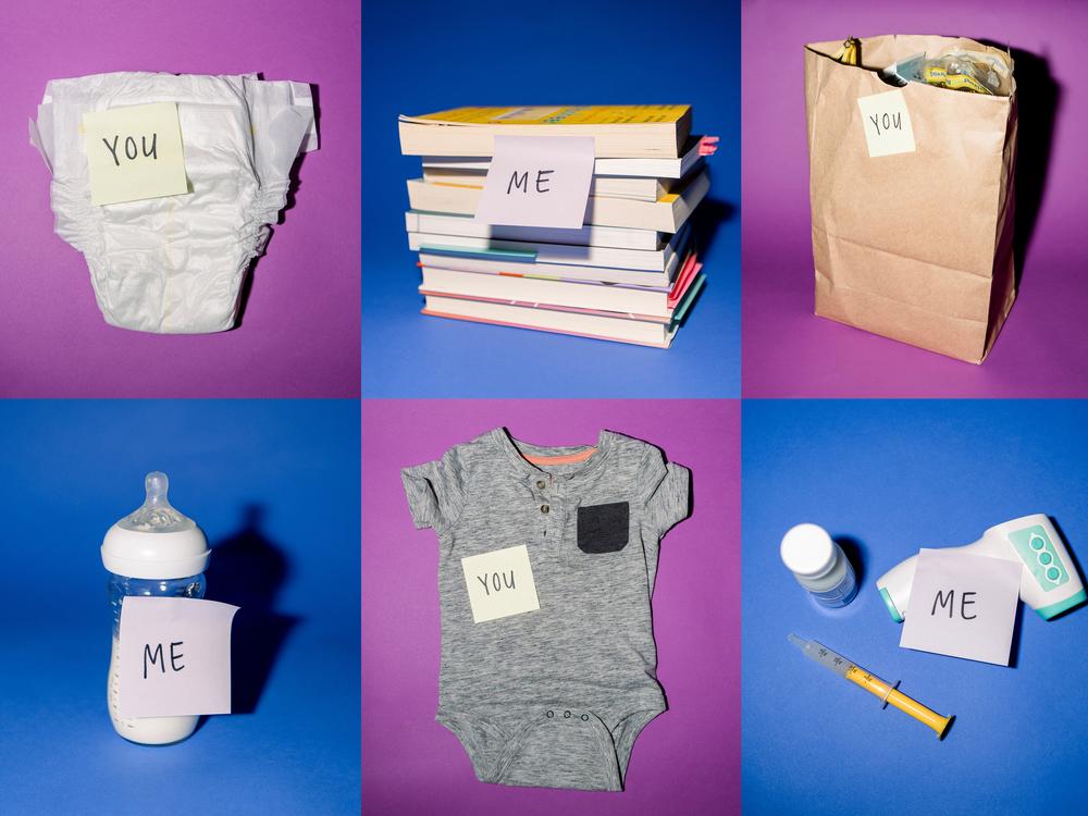  Dividing household labor with a partner after welcoming home a baby takes intention, communication and revision. 