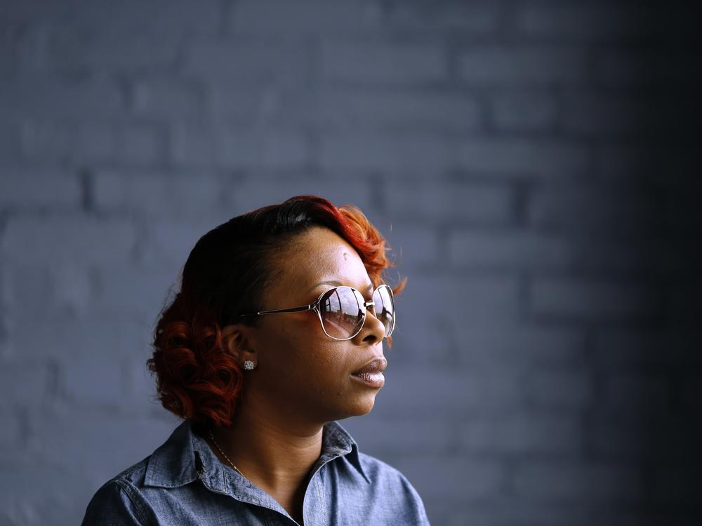 In this photo made Wednesday, April 27, 2016, Lezley McSpadden speaks during an interview in St. Louis. 