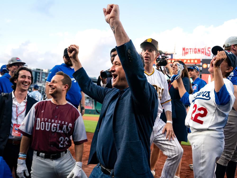 Second gentleman Doug Emhoff attends the annual Congressional Baseball Game at Nationals Park on June 12, 2024 in Washington, DC.