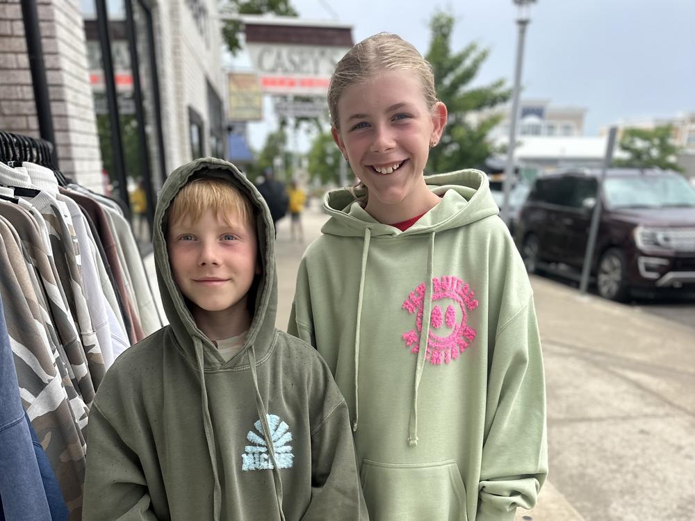 Sixth-grader Gemma Stahl (right).