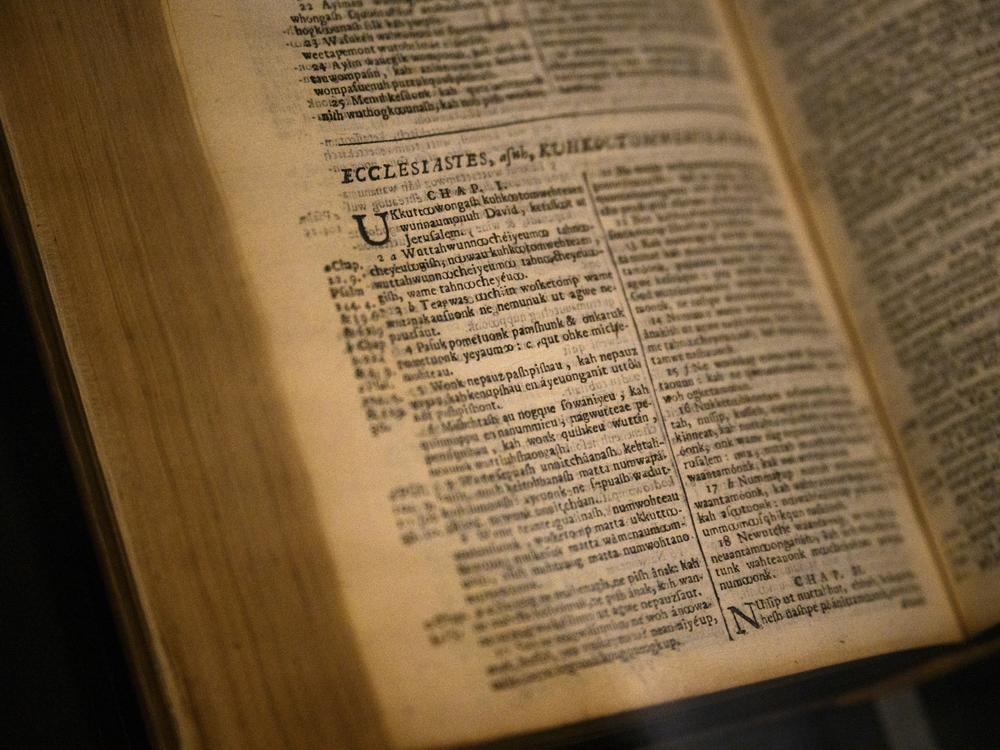 Believed to be the first translation of a Christian bible into an indigenous language is on  display in the “Entwined” exhibition at the Mystic Seaport Museum in Connecticut. 