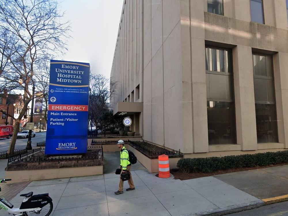 A Georgia couple filed a lawsuit against Emory University Hospital Midtown after they claimed hospital staff misplaced part of the husband's skull following his emergency brain surgery. The outside of the hospital is shown in this Google Maps image.