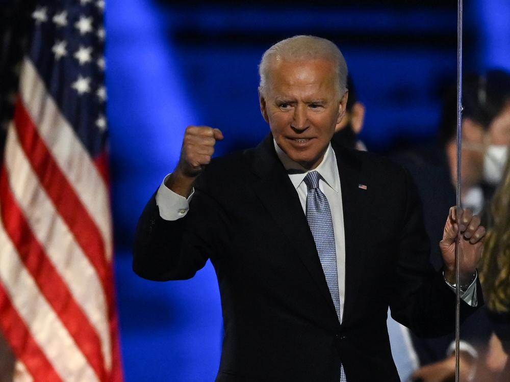 President Biden delivers remarks after his election on Nov. 7, 2020.