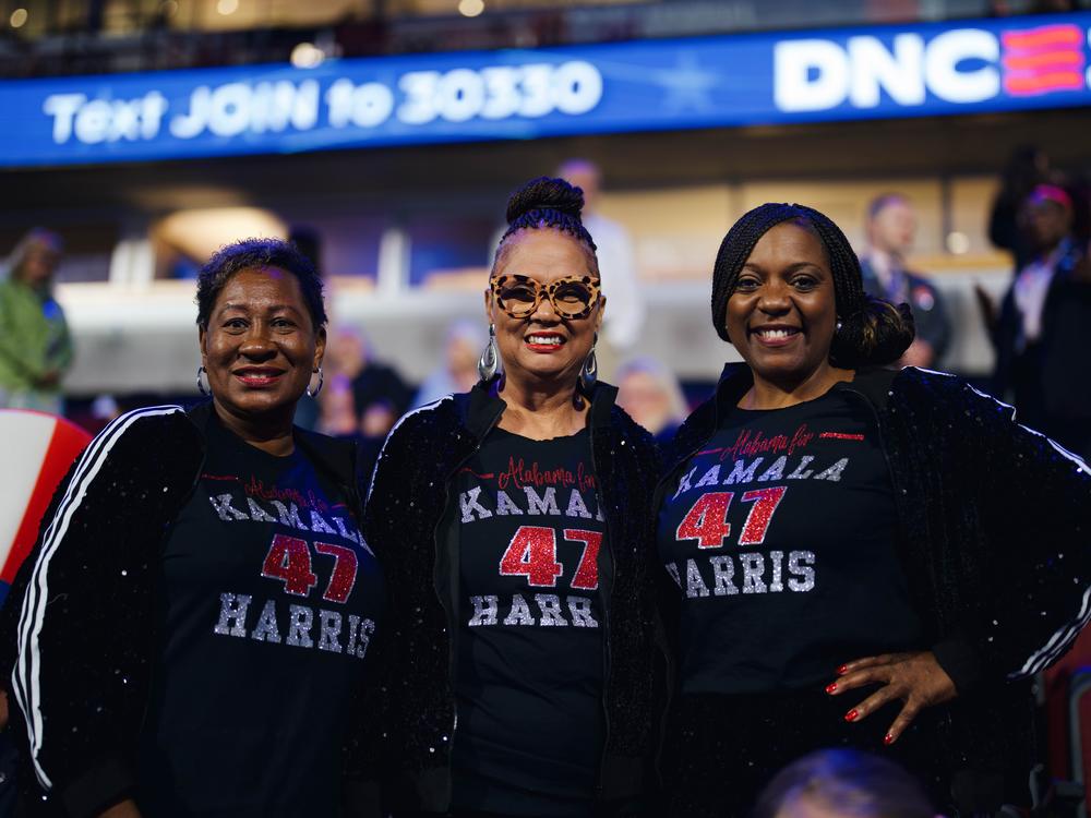Carolyn Culpepper (left), Sherry McClain (center) and Merika Coleman, delegates from Alabama, are known by the state's Democratic delegation as 