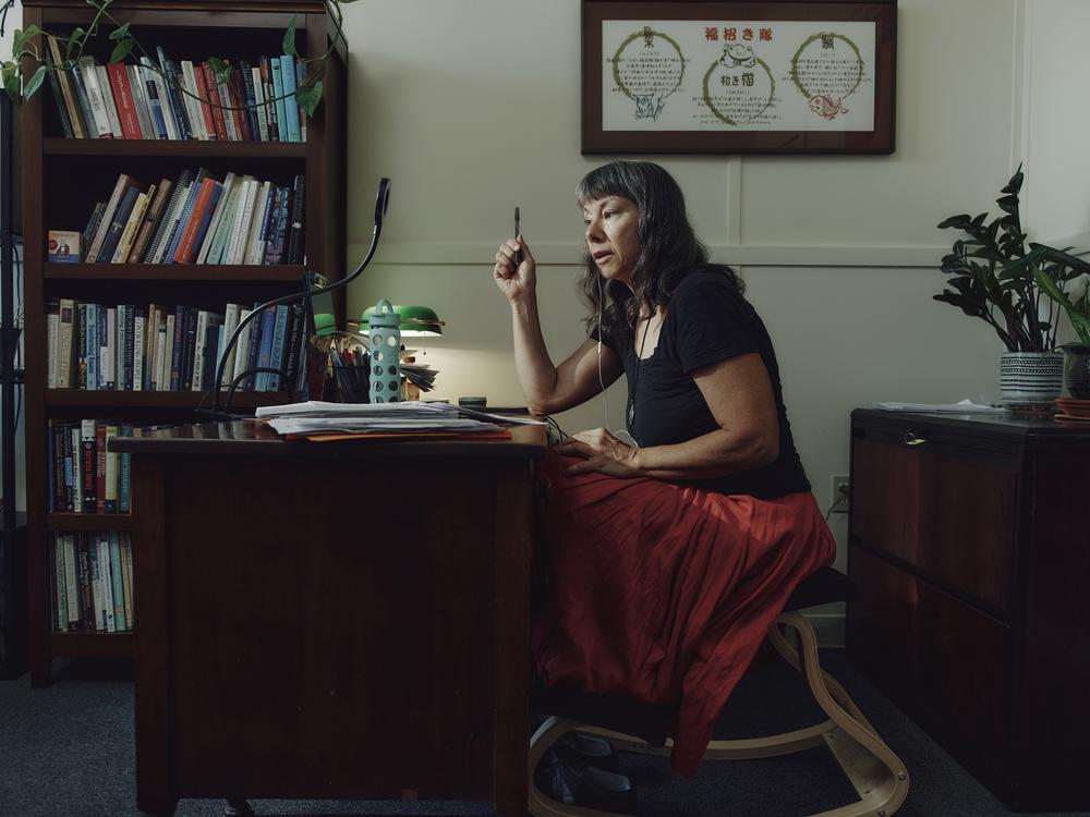<em>Donna Nicolino in her office in Willimantic, Connecticut.</em>