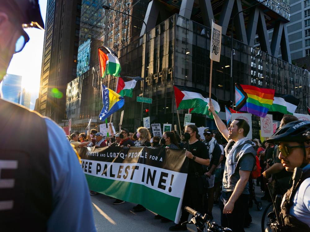 A protest group marched in opposition of the DNC. The Chicago Police Department had a visible presence at the march, though there were no serious clashes between the protesters and law enforcement.