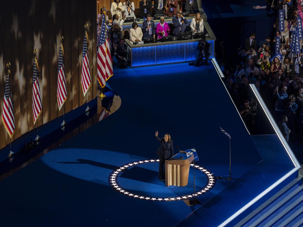 Vice President Kamala Harris speaks on the last night of the DNC.