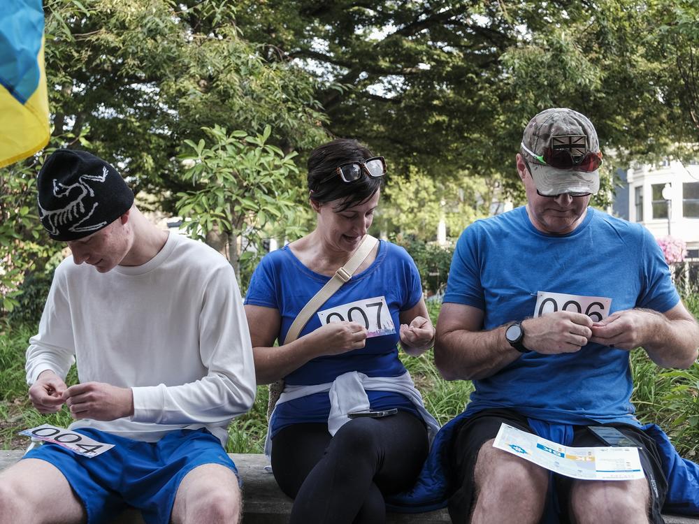 Participants in the Vyshyvanka Run DC in Washington, D.C. on August 24, 2024.