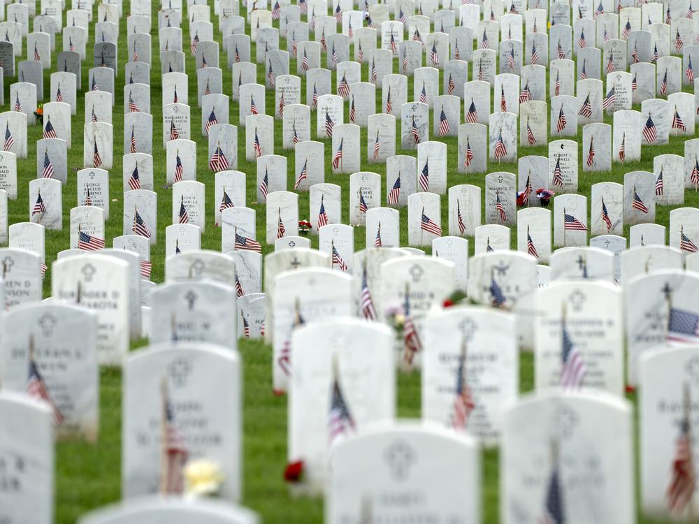 Graves with flags for Memorial Day are seen in Section 60 of Arlington National Cemetery, in Arlington, Va., on May 27.