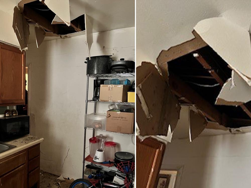 Authorities were searching a Memphis home for murder suspect Deario Wilkerson when he crashed through the ceiling from the attic space in which he'd been hiding.