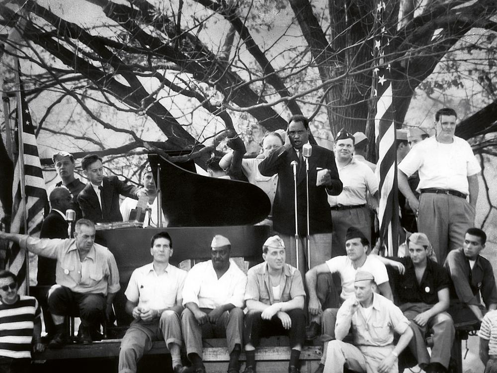 During a 1949 concert in Peekskill, N.Y., Paul Robeson was surrounded by veterans and union workers who stood as human shield on stage to allow him to sing at a time when he was blacklisted for his political activism.