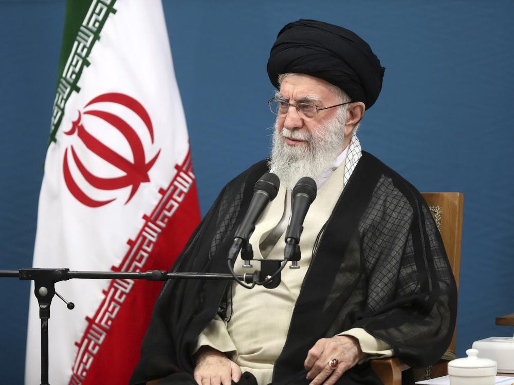 Supreme Leader Ayatollah Ali Khamenei attends a meeting with the President Masoud Pezeshkian's administration, in Tehran, Iran, Aug. 27. 