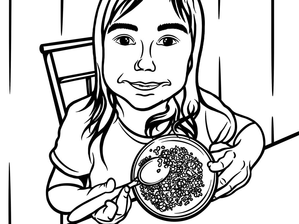  A page from the Yup'ik coloring book.