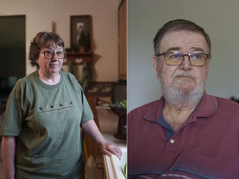 Cindie Haakenson is pictured at her home in Willow City, N.D. Sherwood Haakenson is pictured at the Heart of America Medical Center long-term care facility in Rugby, N.D. Sherwood died on June 17.