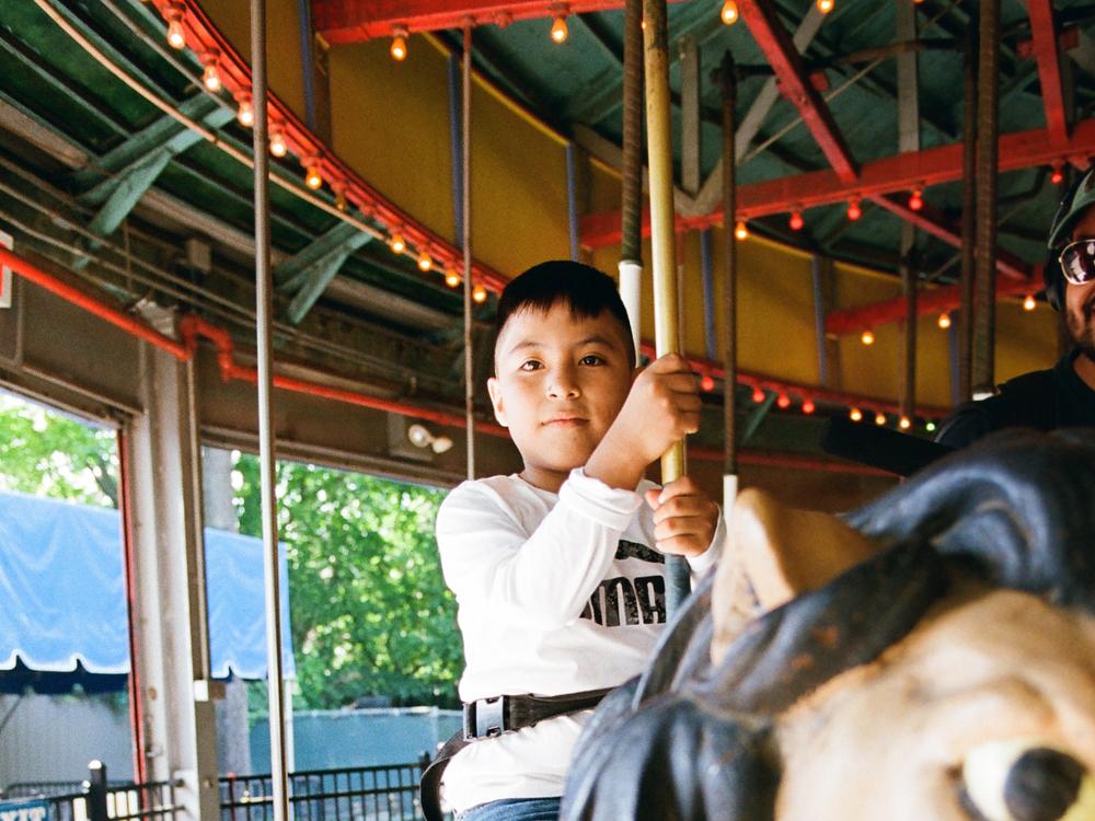 Maykol Fares, eight years old, has been training for this moment for a whole year. 