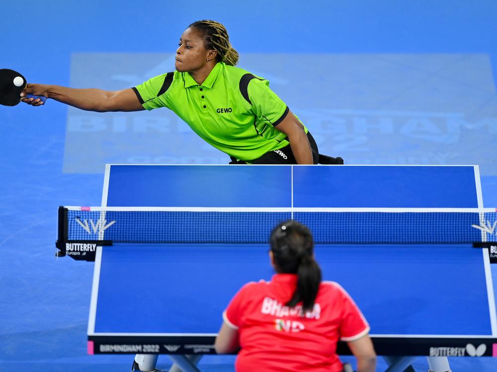 Christiana Alabi of Team Nigeria plays a shot in a gold medal match at the 2022 Commonwealth Games. This summer she represented her country at the Paralympics in Paris.