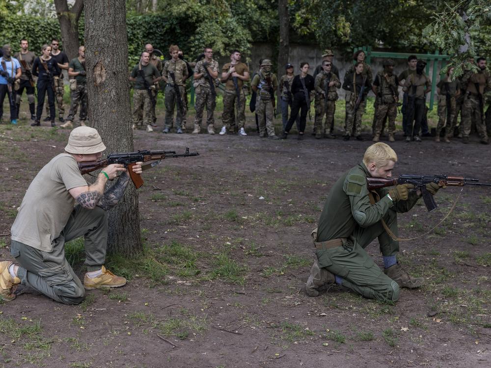 Ukrainians learn to use weapons during 