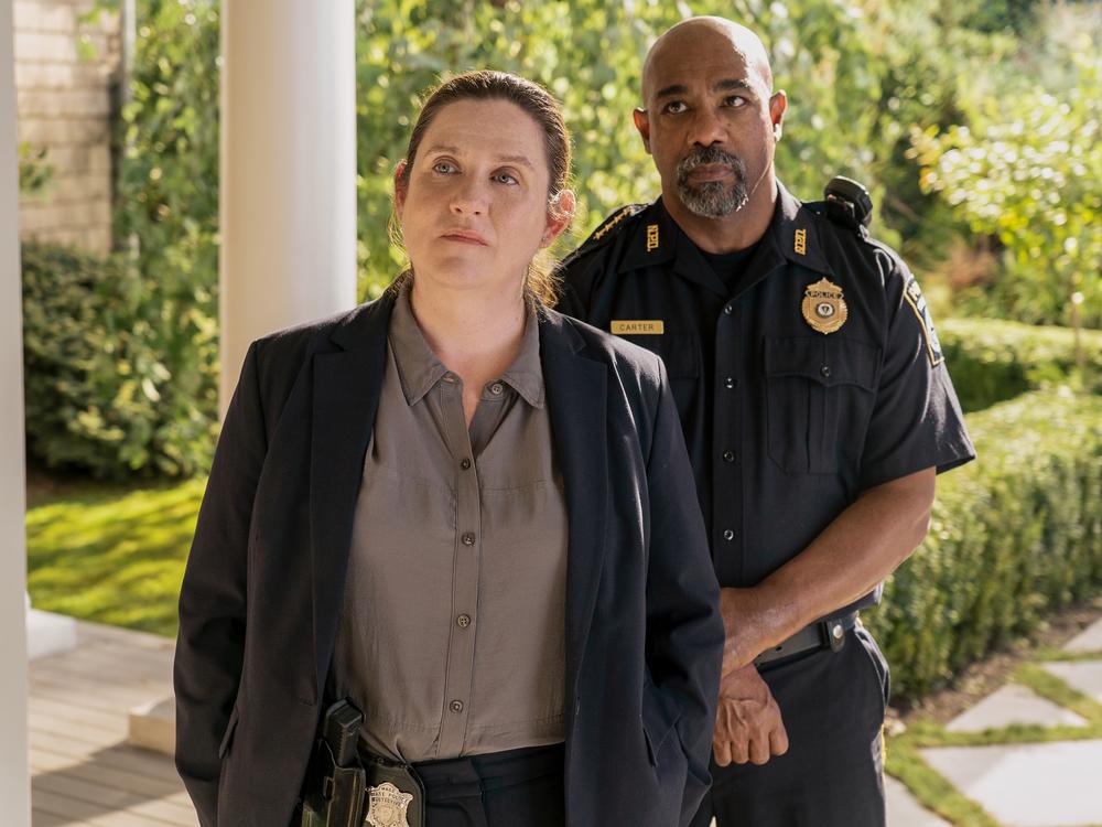 Donna Lynne Champlin, left, as Nikki Henry, and Michael Beach as Dan Carter.