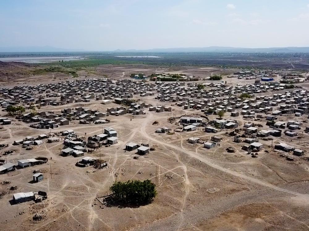 <em>An aerial view of the Barahle refugee camp in the north of the Afar region in Ethiopia. Many residents are refugees who have fled persecution in the neighboring nation of Eritrea; in recent years they have struggled to access sufficient amounts of food aid.</em>