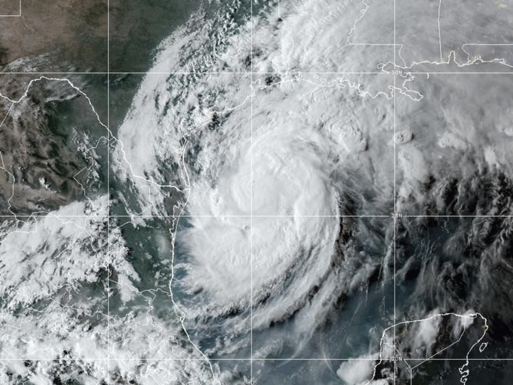 A satellite image shows Hurricane Francine in the Gulf of Mexico as it advances toward Louisiana on Tuesday evening.