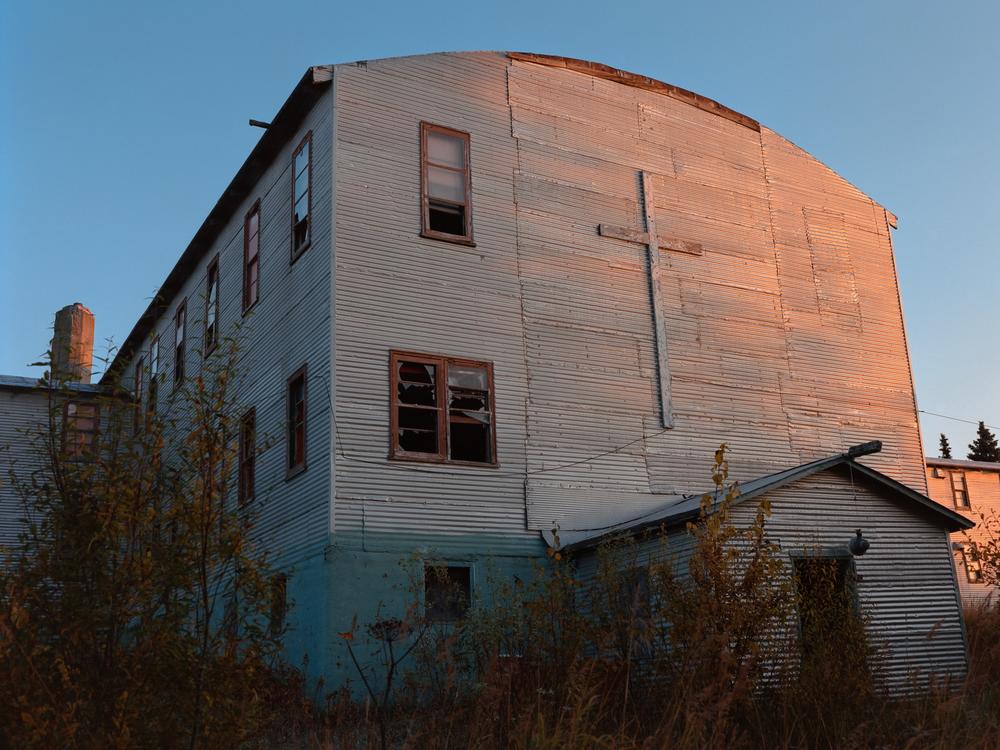 Remnants of the St. Mary's Mission Boarding School, which was built in 1894 and ceased operations in 1987 after a string of suicides. 