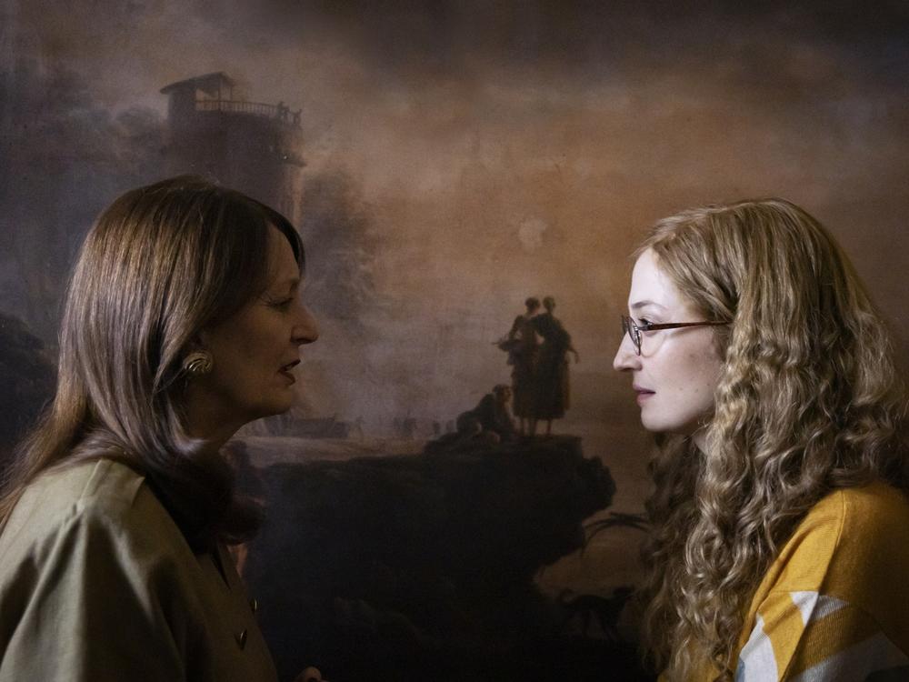 Lenù (right, Alba Rohrwacher), who narrates Elena Ferrante's quadrilogy of novels known collectively as the <em>Neapolitan Quartet</em>, has a power struggle of sorts with her mother-in-law Rosa Airota (left, Daria Deflorian).