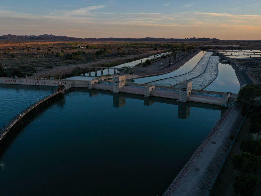 The Imperial Dam in Winterhaven, Calif., diverts Colorado River water toward California's Imperial Valley, a stretch of desert along the Mexican border.  Farmers in the region use more Colorado River water each year than the states of New Mexico, Nevada, Utah and Wyoming combined.