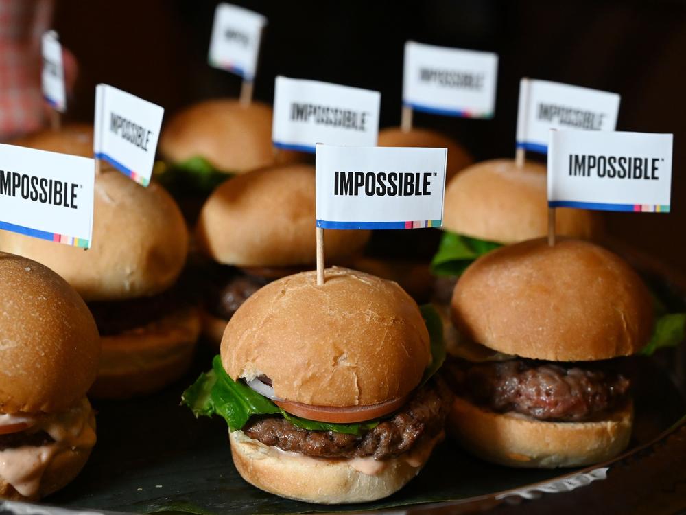 The Impossible Burger 2.0 introduced at a press event during CES 2019 in Las Vegas.