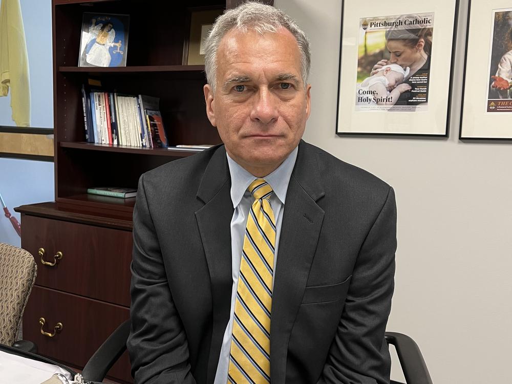 Wendell Hissrich, a former career FBI unit chief, was hired by the Catholic Diocese of Pittsburgh in 2023 to help thwart gun violence in schools. He has since hired many retired officers and state troopers, who oversee school campuses fitted with Stop the Bleed kits, cameras, and defibrillators. 