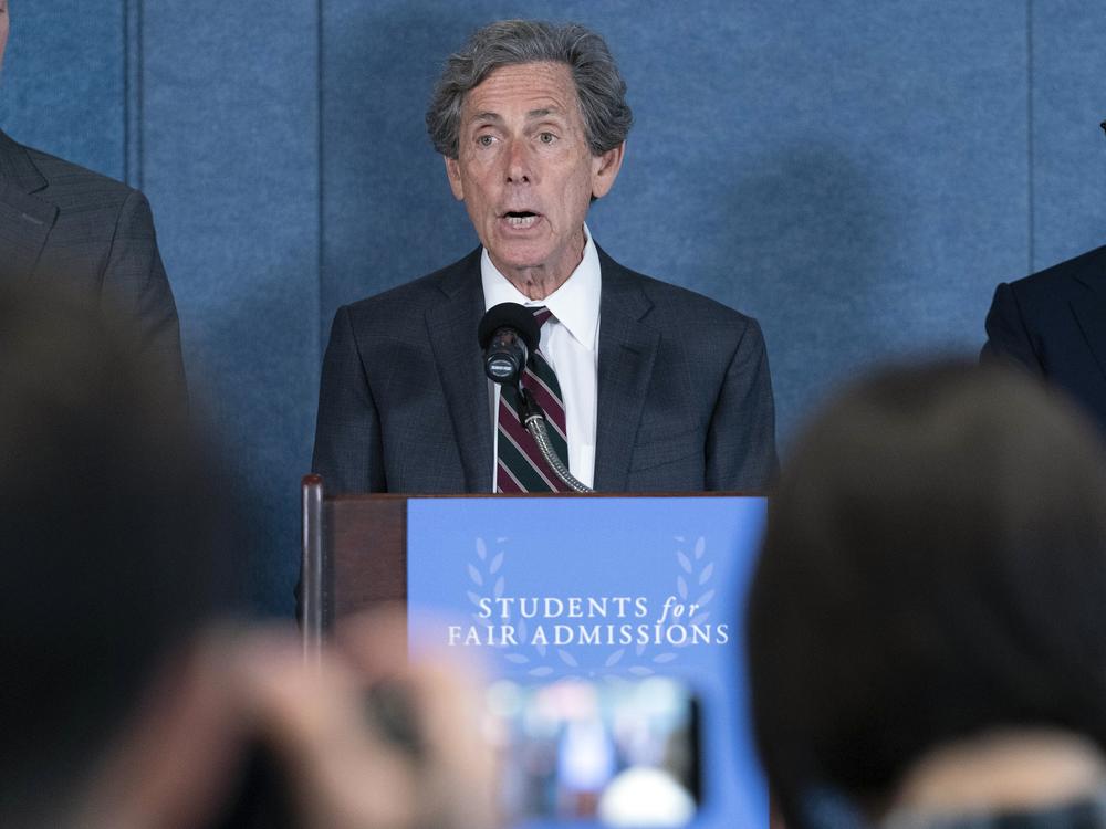Conservative activist Edward Blum speaks at a news conference in Washington, D.C., on June 29, 2023.