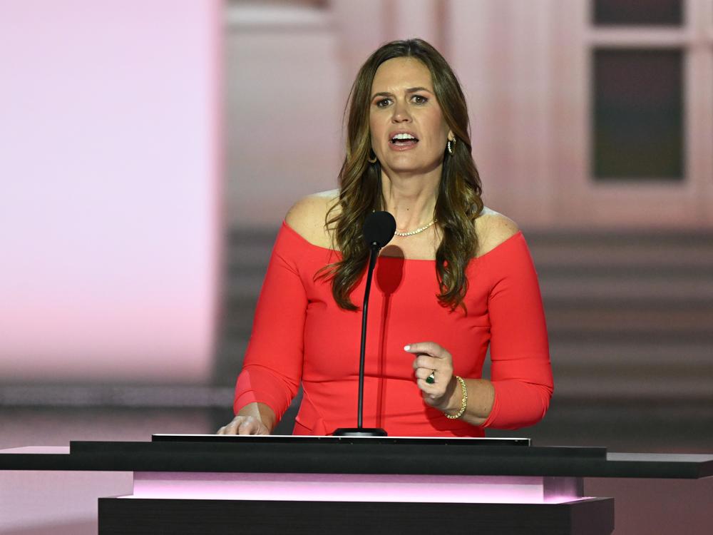 Arkansas Gov. Sarah Huckabee Sanders speaks at the Republican National Convention in July. She said Arkansas does not need 