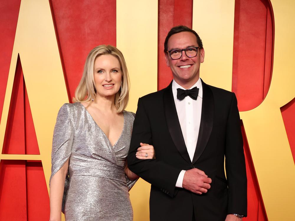 James Murdoch, right, and his wife Kathryn attend the 2024 Vanity Fair Oscar Party in Beverly Hills, California. 