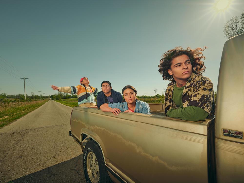 <em>Reservation Dogs</em> is Eric Deggans' pick for Best Comedy. Above, Bear (D'Pharaoh Woon-A-Tai), right, Elora Danan (Devery Jacobs), Cheese (Lane Factor) and Willie Jack (Paulina Alexis) in Season 3.