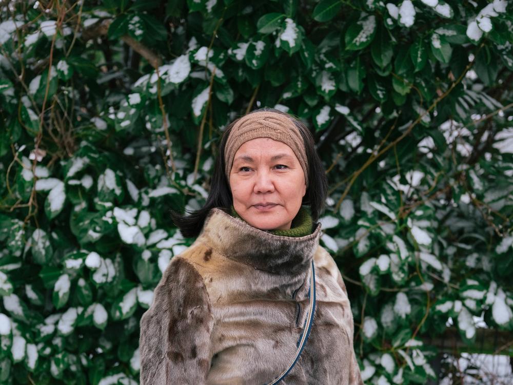 <em>Kâlánguak Absalonsen, 53, poses for a portrait.</em>