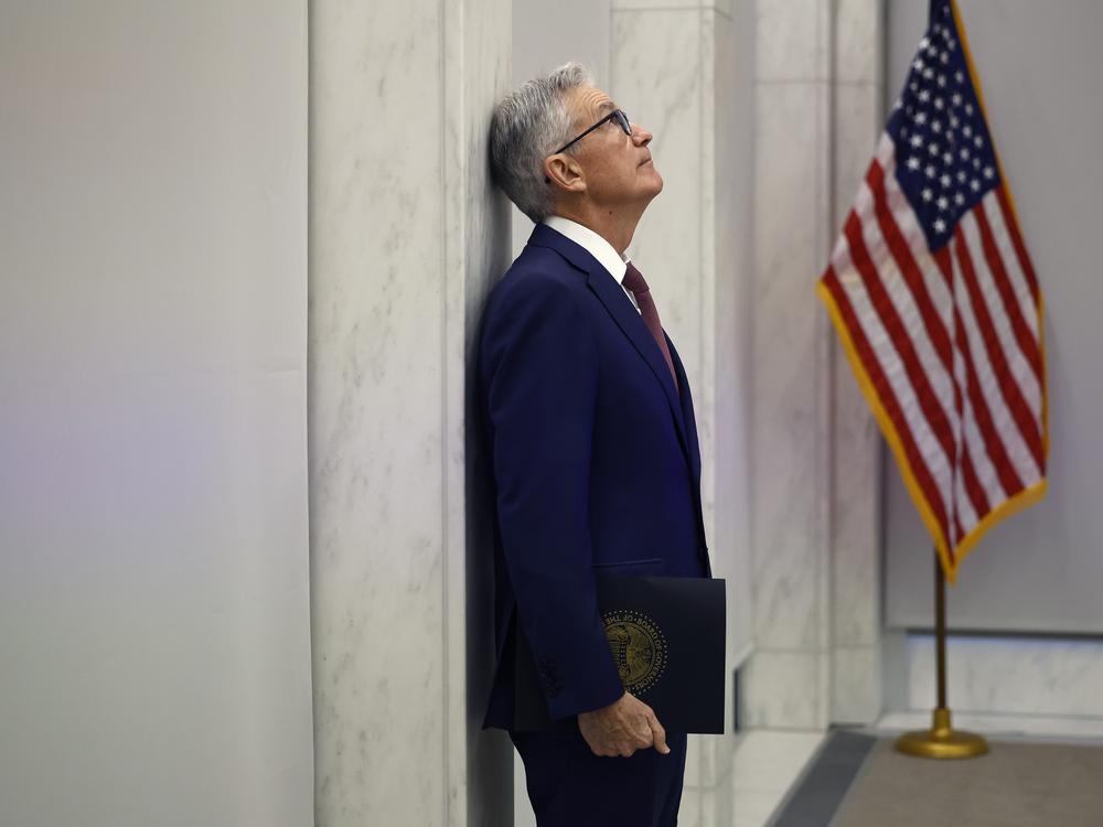 Fed Chair Jerome Powell prepares to deliver remarks at a conference on Nov. 8, 2023, in Washington, D.C. The Fed is set to cut interest rates for the first time since 2001 on Wednesday — but will need to decide on the size of the move.