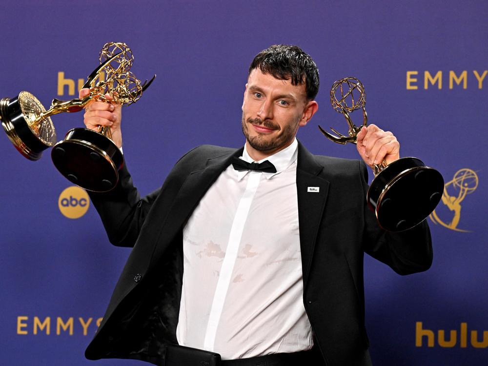Richard Gadd, winner of the outstanding limited or anthology series for <em>Baby Reindeer</em>.