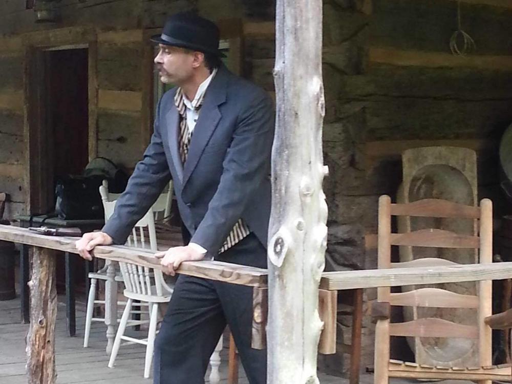 Tony Calhoun was deeply creative. He was an actor and screenwriter who pursued multiple film projects over the years, many of which were inspired by the history of his home Eastern Kentucky. Here, he appears in character as the local outlaw Bad Tom Smith.