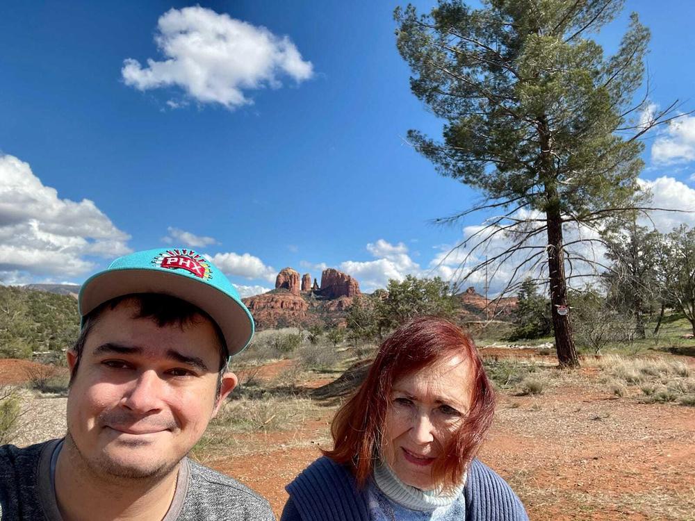  Ravi had moved to Arizona, hoping for a fresh start. Here, he is with his mother, Barbara Webber. 