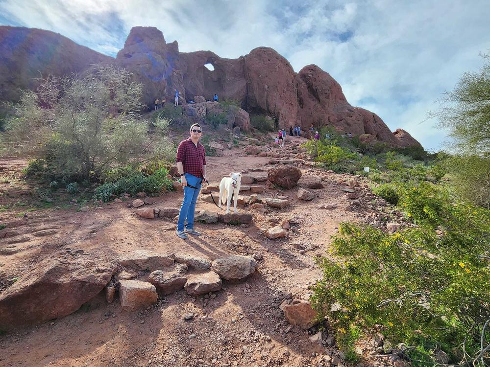  Ravi Coutinho and his dog, Finn, in March 2023.