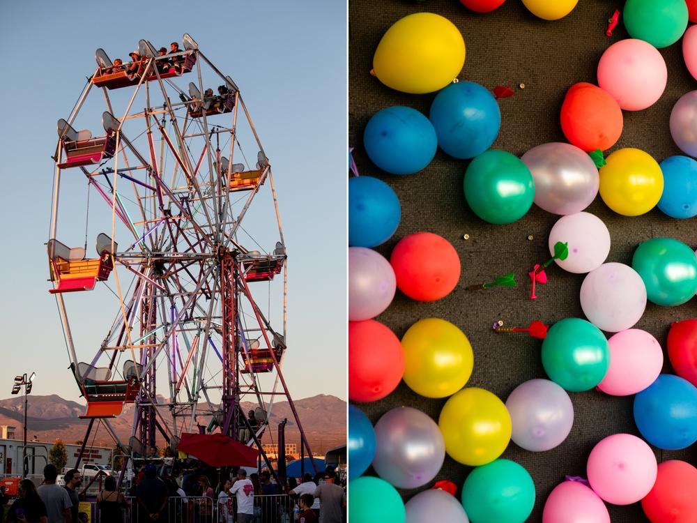  Festival attendees enjoy the rides and games at the Pahrump Fall Festival.