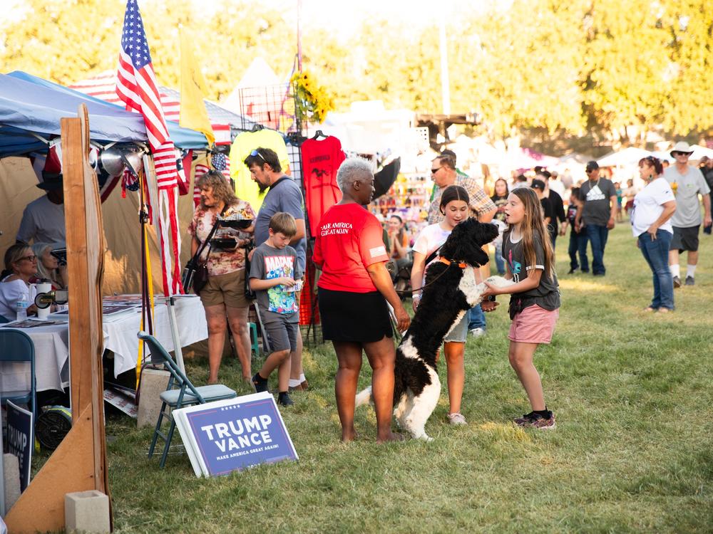 A Trump and Vance booth at the Pahrump Fall Festival in Pahrump, Nevada on Sept. 21, 2024.